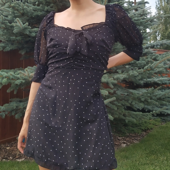 Yesstyle Ruffled Polka Dot Dress - Picture 1 of 5